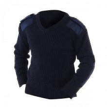 (Navy Blue, XL) Yoko Mens V-neck Nato Security Sweater / Workwear