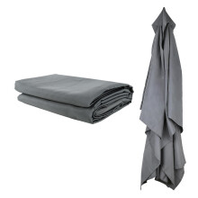 (Grey) Replacement Fabric Garden Parasol Canopy Cover Uv-protected Breathable For Umbrella Sunshade 200 X 300cm
