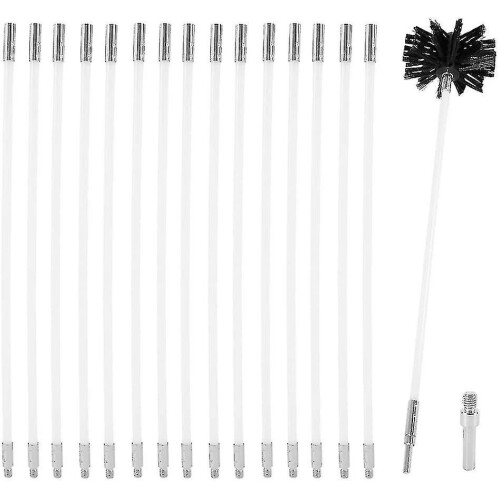 Chimney Kit Sweeping Drain Set Pipeline Flue Cleaning Tool For Duct Vent Includes Flexible