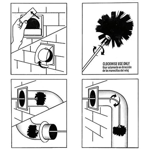 Chimney Kit Sweeping Drain Set Pipeline Flue Cleaning Tool For Duct Vent Includes Flexible 1