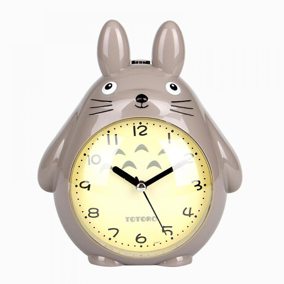 Saytay Alarm Clocks For Bedrooms, Cartoon Alarm Clock Totoro Alarm Clock Night Light, Student Children's Home Decoration Desktop Clock(grey)