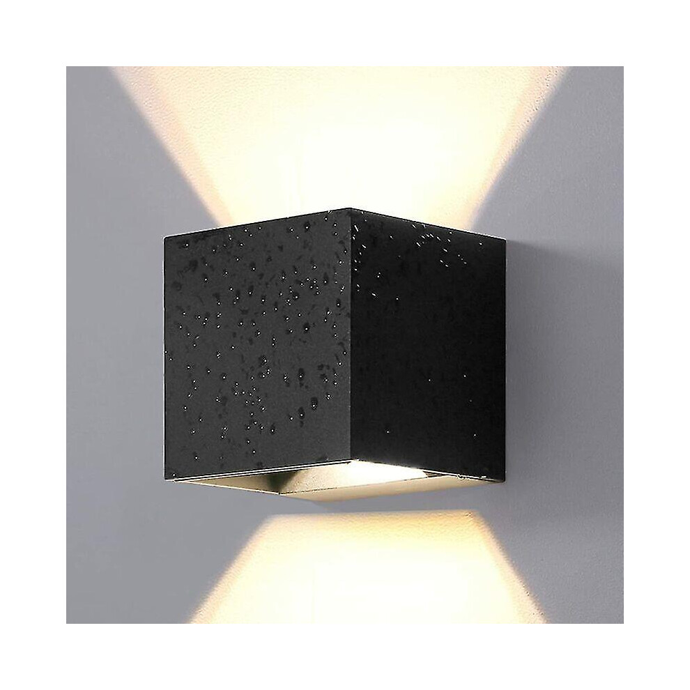 Adjustable Cube Led Wall Light 6w 3000k Square Wall Light Ip65 Waterproof Modern Aluminum Outdoor Sconce For Corridor Garden, Black