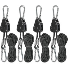 4 Pieces Ratchet Rope,150 Pounds Adjustable Ratchet Hooks,180cm Adjustable Heavy Duty Rope Ratchet,rope Pulley Ratchet For Grow Room Equipment,plant L