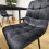 Dining Table  Black Marble Effect Glass 4 Velvet Black Chairs 2