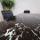 Dining Table  Black Marble Effect Glass 4 Velvet Black Chairs 9