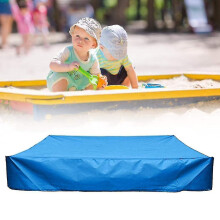 (blue, 120*120cm) Sandbox Cover With Drawstring, Square Dust-proof Beach Sandbox Cover, Waterproof Sandpit Swimming Pool F4871