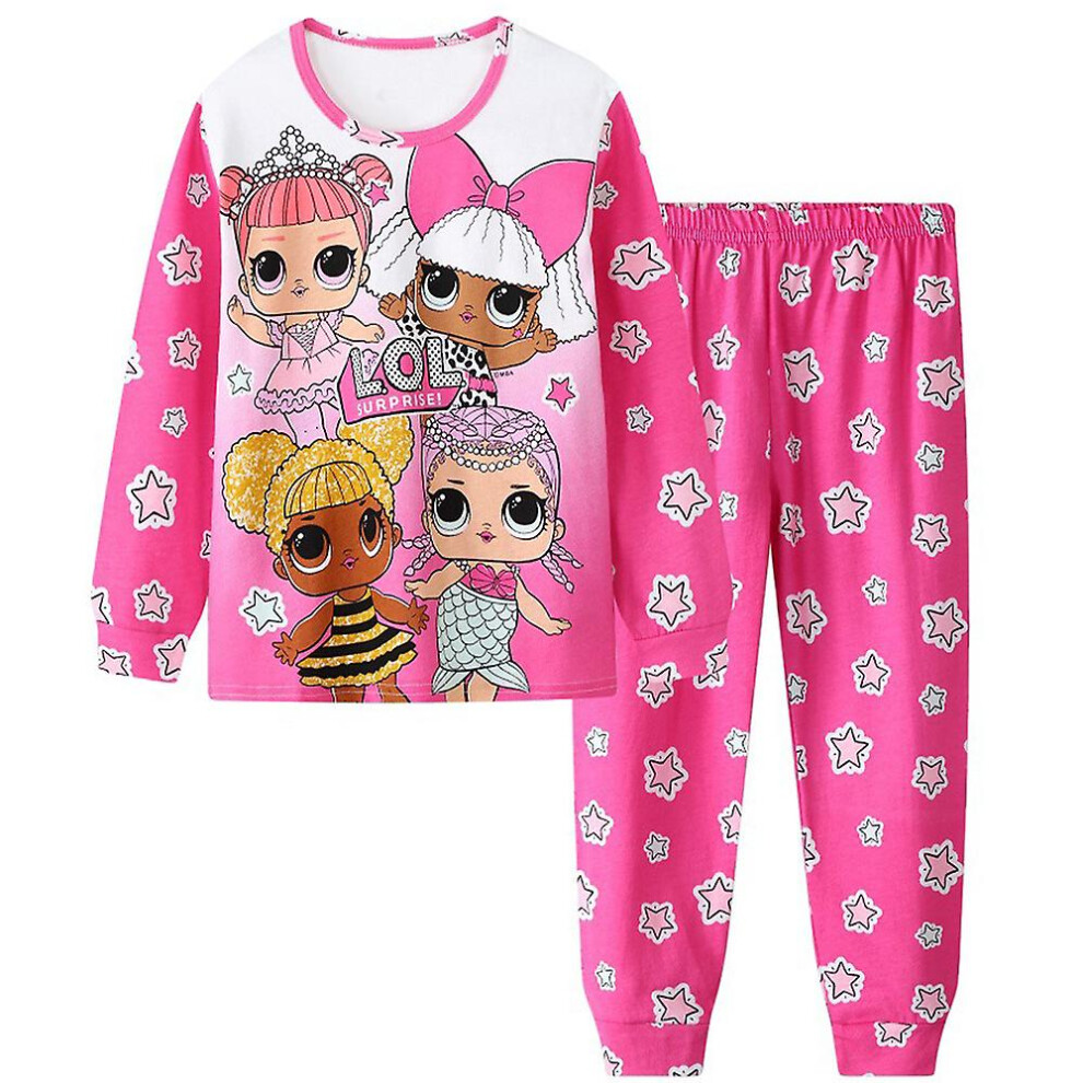 (C, 5-6 Years) 3-7 Years Kids Girls Lol Surprise Sleepwear Set Tops pants Pajamas Set Nightwear