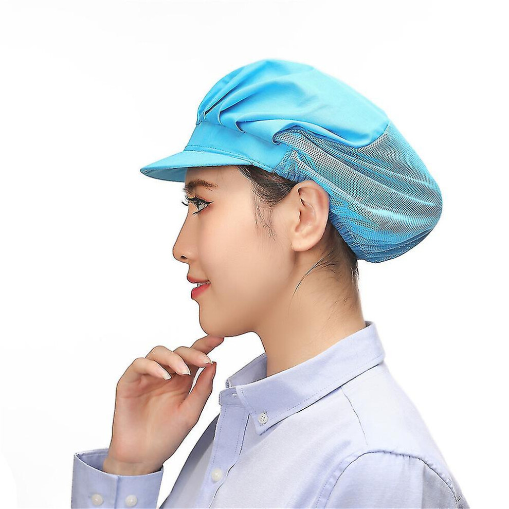 (Blue) 4Pcs Chef Hats Kitchen Cooking Hair Nets Food Service Caps For Adults -Suzuka 3010291736271