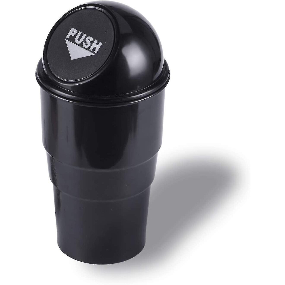 Small Automatic Portable Trash Can With Lid, For Car Home Office(Black) Black 4814699078372