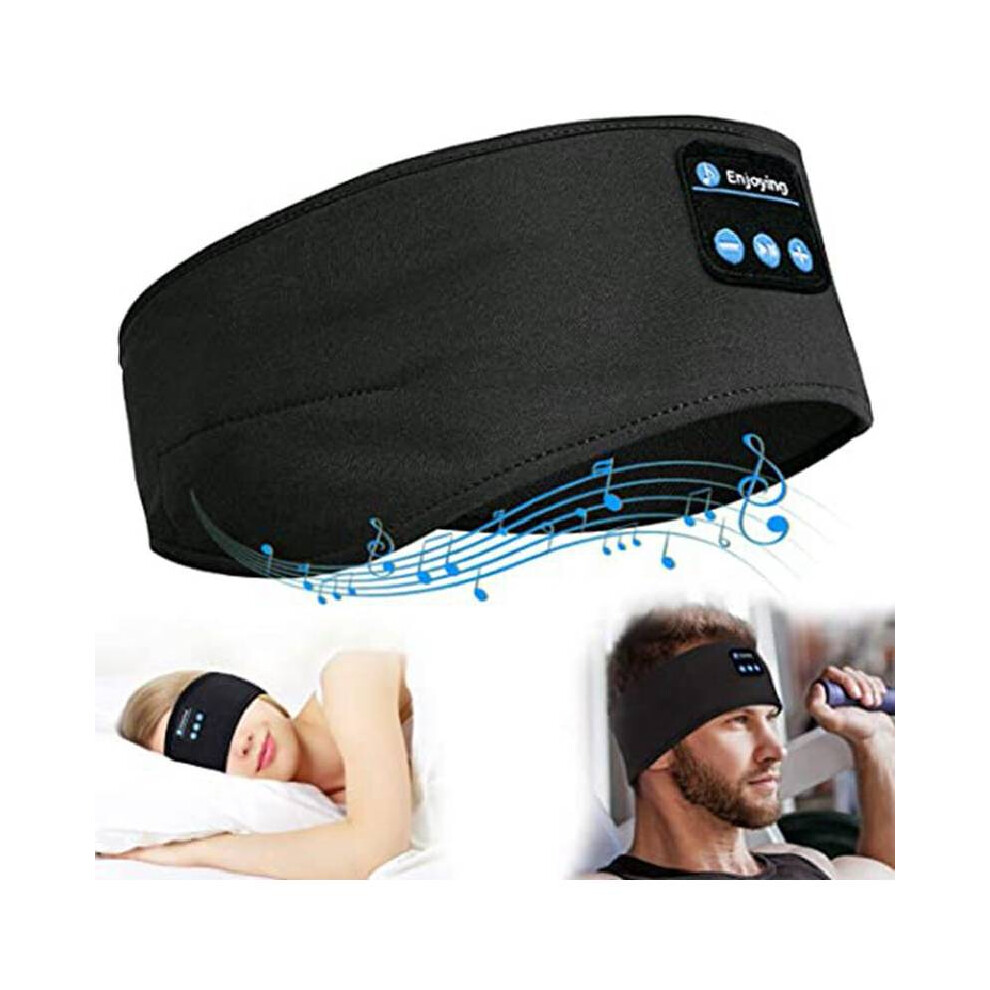 (Black) Headset Bluetooth Music Sleep Eye Mask Fashion Comfort Headband Exercise