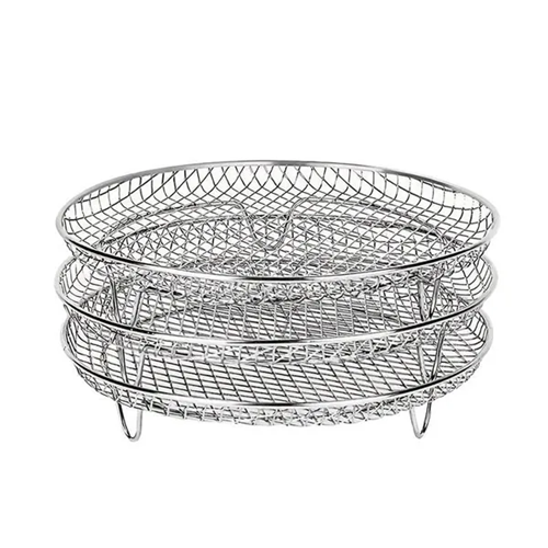 (Round) 3Pcs Stackable Air Fryer Racks Fit All 4.2-5.8QT