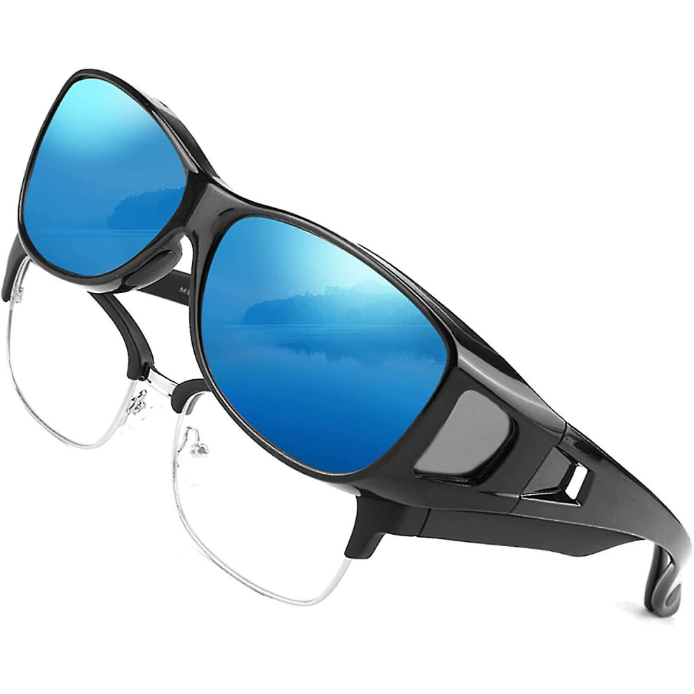 Bebetter Fitover Prescription Sunglasses Wear Over Glasses Oversized Polarized Eyeglasses For Mend Women With Uv Protection A