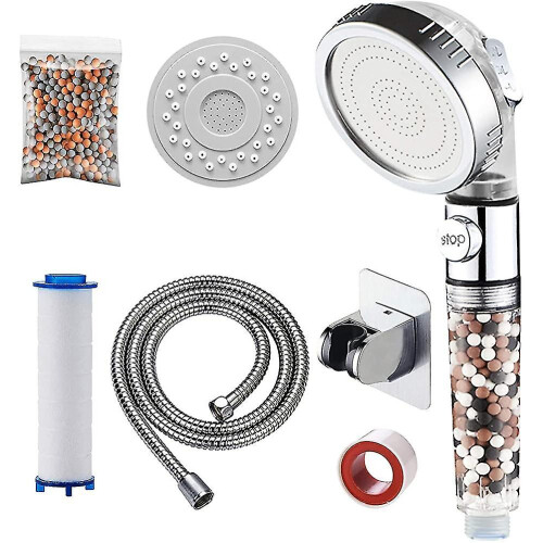 Eco-friendly Shower Head With Pp Cotton Filter, Additional Filter Stones, Spare