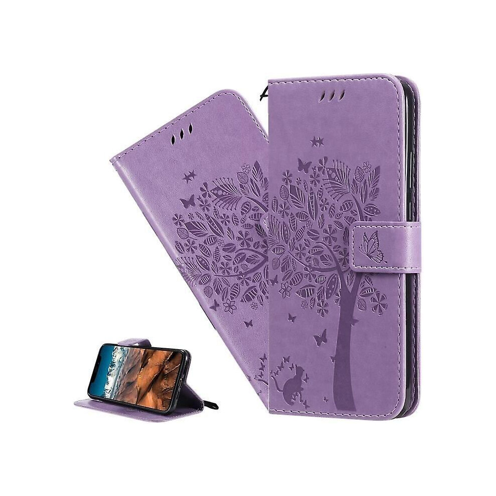 OPPO Reno 6 Pro 5G Case OPPO Reno 6 Pro 5G Embossing Butterfly Flower Tree PU Leather Flip Wallet Sh