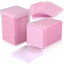 400 Pieces Pink Nail Polish Remover Wipes Nail Glue Remover Wipes Non Woven Glue Bottle Nail Art Eyelashes Nail Art Wipes For Nail Polish