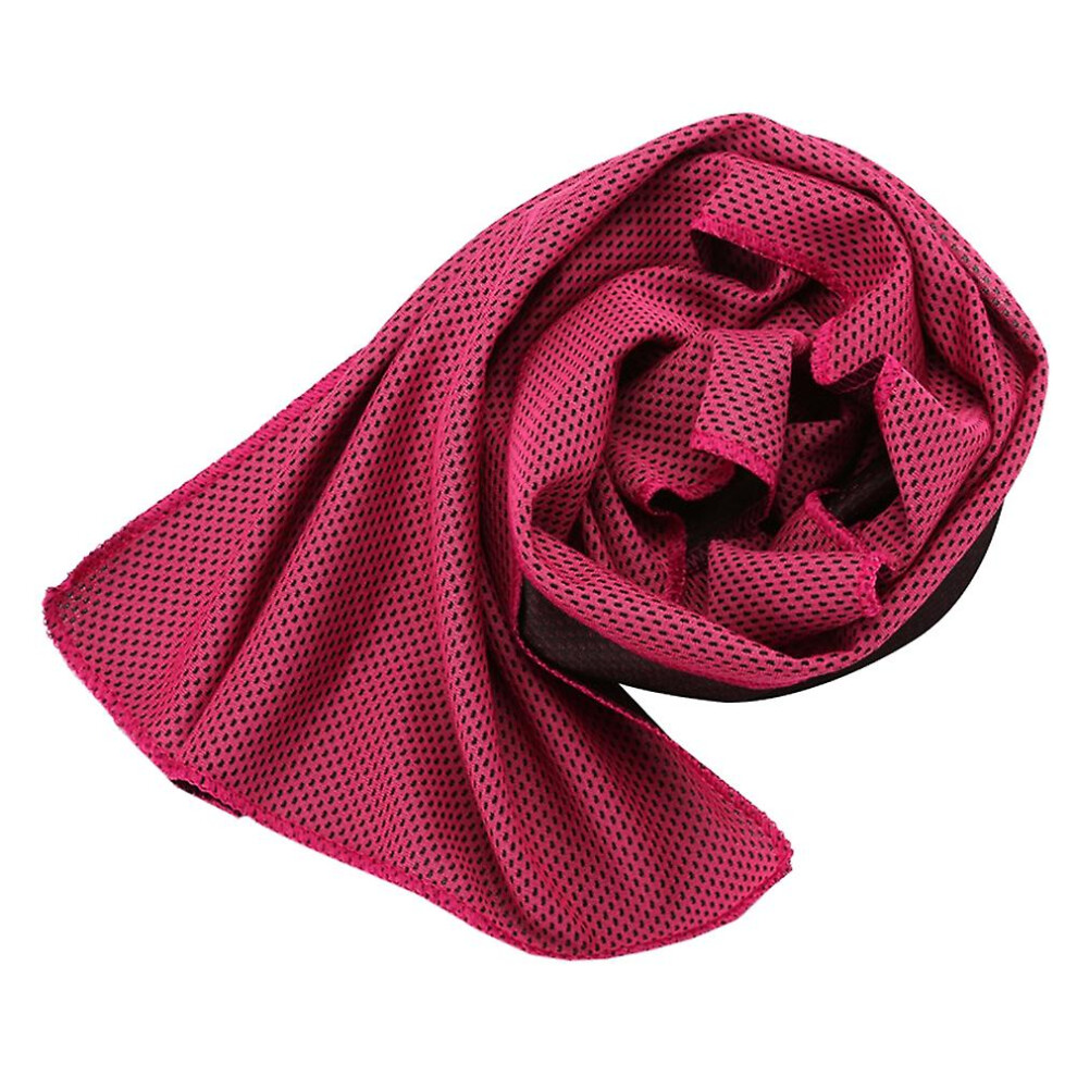 (Rose ) Outdoor Portable Sports Gym Yoga Golf Quick Dry Instant Ice Cold Cooling Towel City Red
