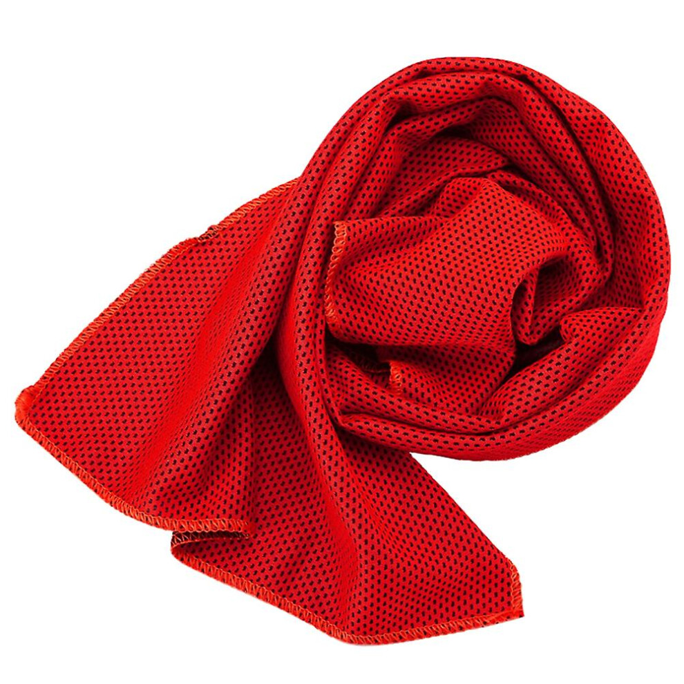 (Red) Outdoor Portable Sports Gym Yoga Golf Quick Dry Instant Ice Cold Cooling Towel City Red