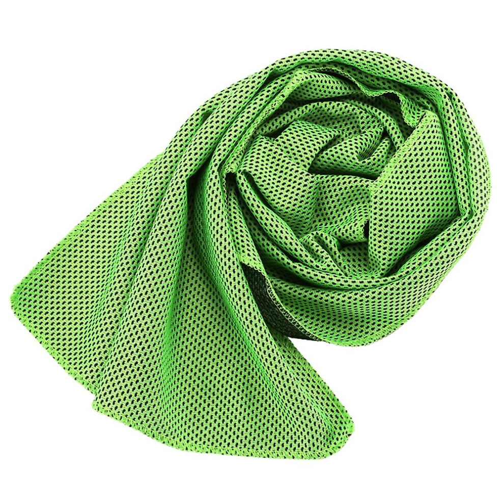 (Green) Outdoor Portable Sports Gym Yoga Golf Quick Dry Instant Ice Cold Cooling Towel City Green