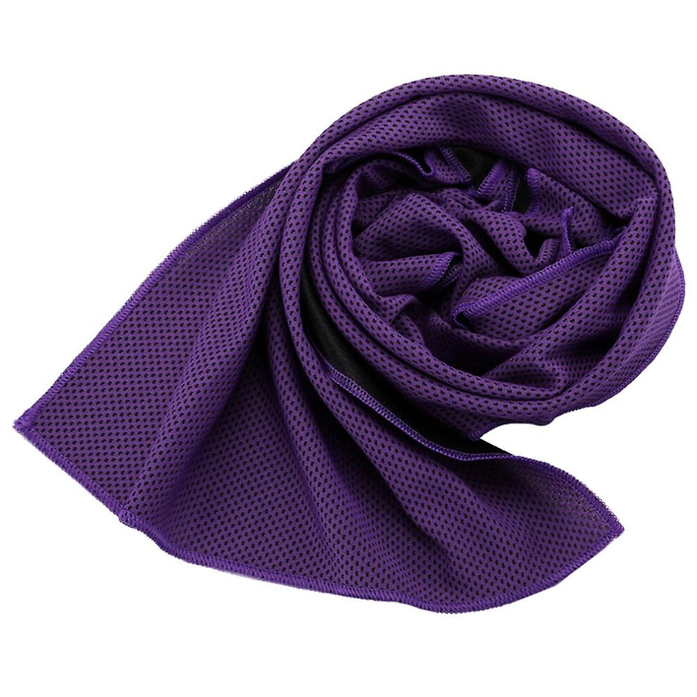 (Purple) Outdoor Portable Sports Gym Yoga Golf Quick Dry Instant Ice Cold Cooling Towel City Purple
