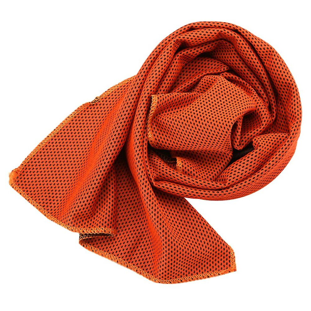 (Orange) Outdoor Portable Sports Gym Yoga Golf Quick Dry Instant Ice Cold Cooling Towel City Orange