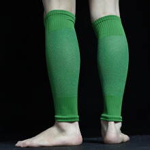 (Green) Football Socks Tube Leg Guards Fixed Calf Guard Socks To Protect The Calf