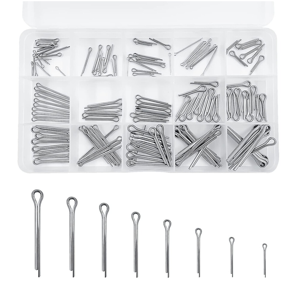 150 Pcs Cotter Pins Assortment, M1 M1.5 M2 M2.5 M3 Split Pins Assorted, Stainless Steel Cotter Pins Metal Safety Split 4814699097571