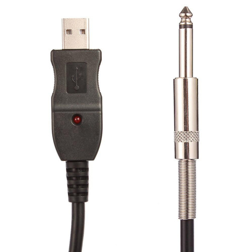Guitar To Pc Usb Recording Cable Lead Adaptor Converter Connection Interface 6.5mm 2