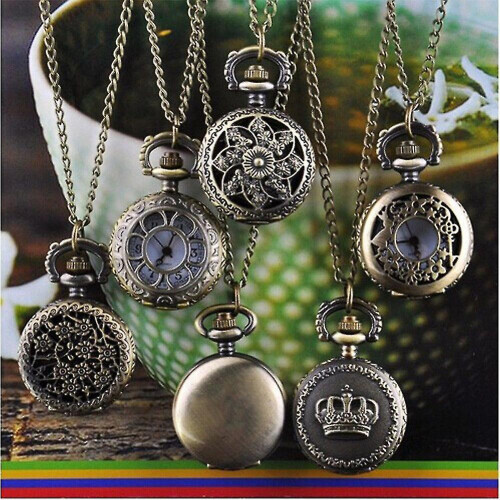 Bronze Small Skeleton Pocket Watch 1