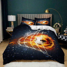 (Style 03, Single(135X200CM/2PCS)) Football Series Bedding Single Double Duvet Cover