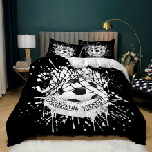 (Style 04, King(220X240CM/3PCS)) Football Series Bedding Single Double Duvet Cover