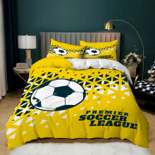(Style 01, Double(200X200CM/3PCS)) Football Series Bedding Single Double Duvet Cover