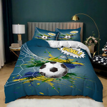(Style 05, Single(135X200CM/2PCS)) Football Series Bedding Single Double Duvet Cover