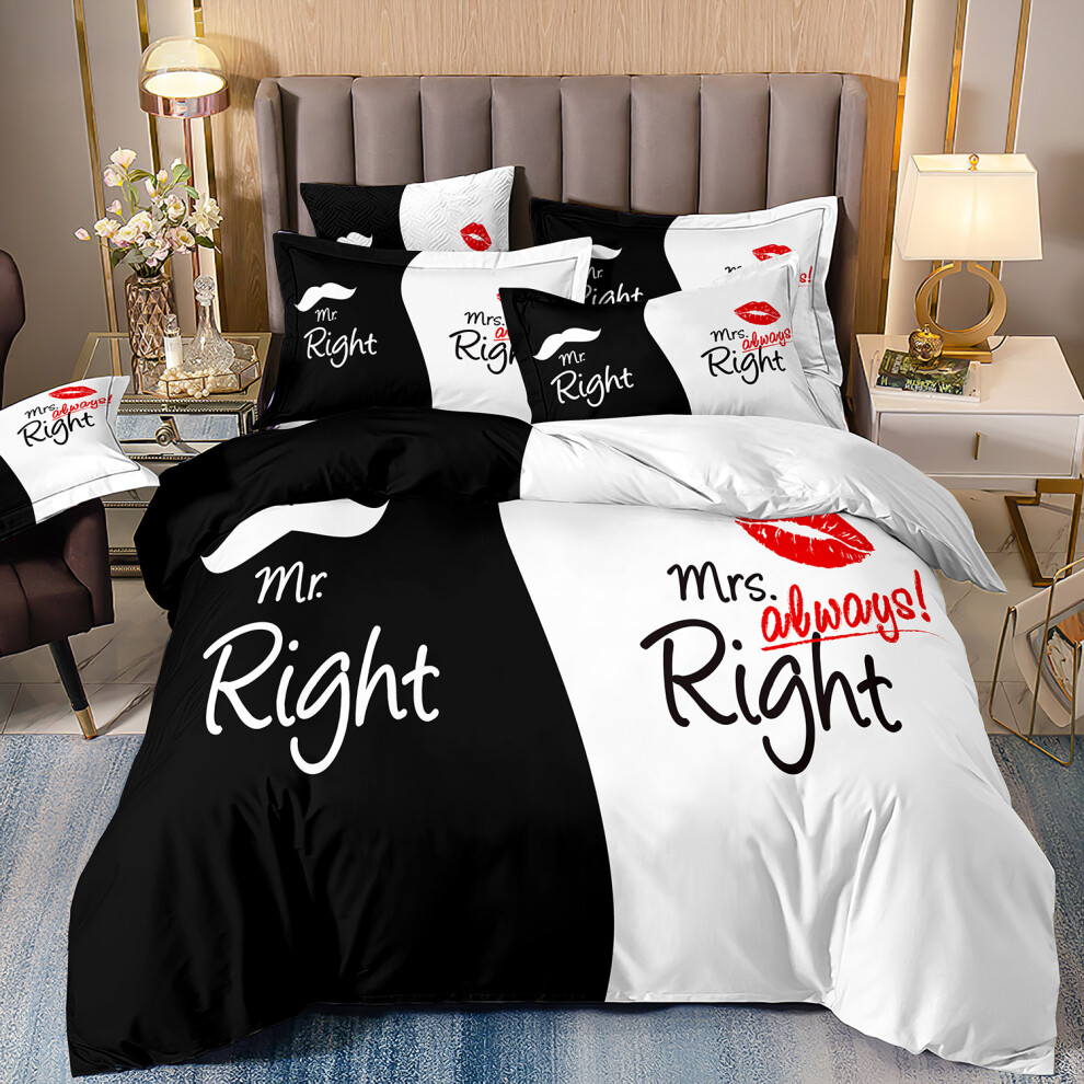 (Style 13, Double(200X200CM/3PCS)) Black white Couple Bedding Single Double Duvet Cover