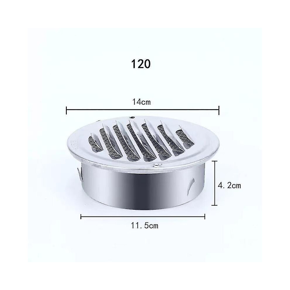 (120MM) 75mm 201 Stainless Steel Wall Air Vent Grille Exterior Round Ducting Ventilation Grilles Ventilation Duct Hood Durable Vent Cap