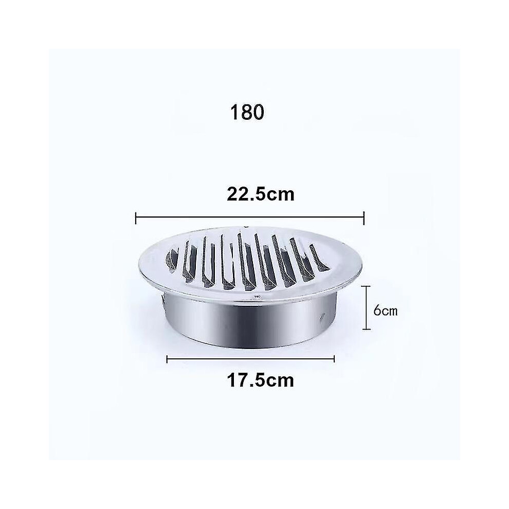 (180MM) 75mm 201 Stainless Steel Wall Air Vent Grille Exterior Round Ducting Ventilation Grilles Ventilation Duct Hood Durable Vent Cap