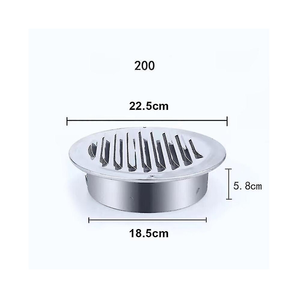 (200MM) 75mm 201 Stainless Steel Wall Air Vent Grille Exterior Round Ducting Ventilation Grilles Ventilation Duct Hood Durable Vent Cap