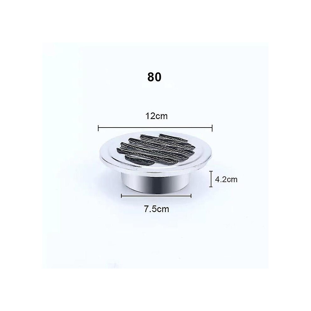(80MM) 75mm 201 Stainless Steel Wall Air Vent Grille Exterior Round Ducting Ventilation Grilles Ventilation Duct Hood Durable Vent Cap