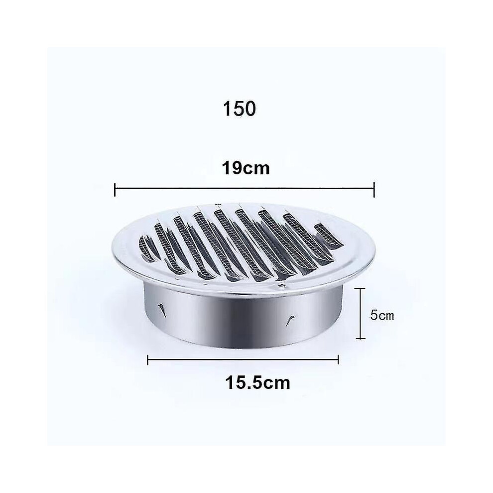 (150MM) 75mm 201 Stainless Steel Wall Air Vent Grille Exterior Round Ducting Ventilation Grilles Ventilation Duct Hood Durable Vent Cap