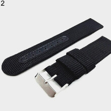 (Black, 18 mm) 18mm/20mm/22mm/24mm Men's Military Nylon Wrist Watch Band Buckle Strap
