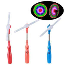 Flashing Light Up Led Spinning Windmill Glows Child Toys Music Present Gift Random Color