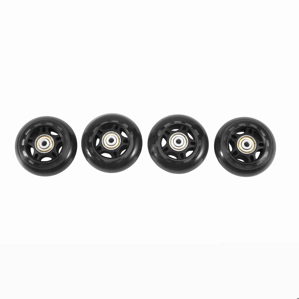 4 Pack Inline Skate Wheels Indoor/Outdoor Replacement Wheel With Bearings 70Mm, Black