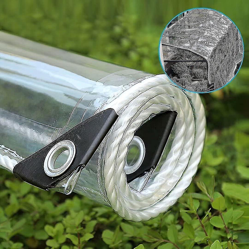 (0.7 x 1.4m) Waterproof Transparent Tarpaulin Pe Garden Tarpaulin Sheet Film Fabric With / Grommets And Heavy Duty Lanyard  / Anti-uv / Windproof Plan-image-OPC-PDWRSYR-NEW