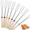 8 Pack Barbecue Forks, Marshmallow Roasting Sticks Extendable Stainless Steel Hot Dog Fork with Wooden Handle 1