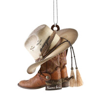 Kaesi Sturdy Hanging Ornament Ornamental Acrylic Auto Rearview Mirror Cowboy Flat Car Pendant For Home Kaesi
