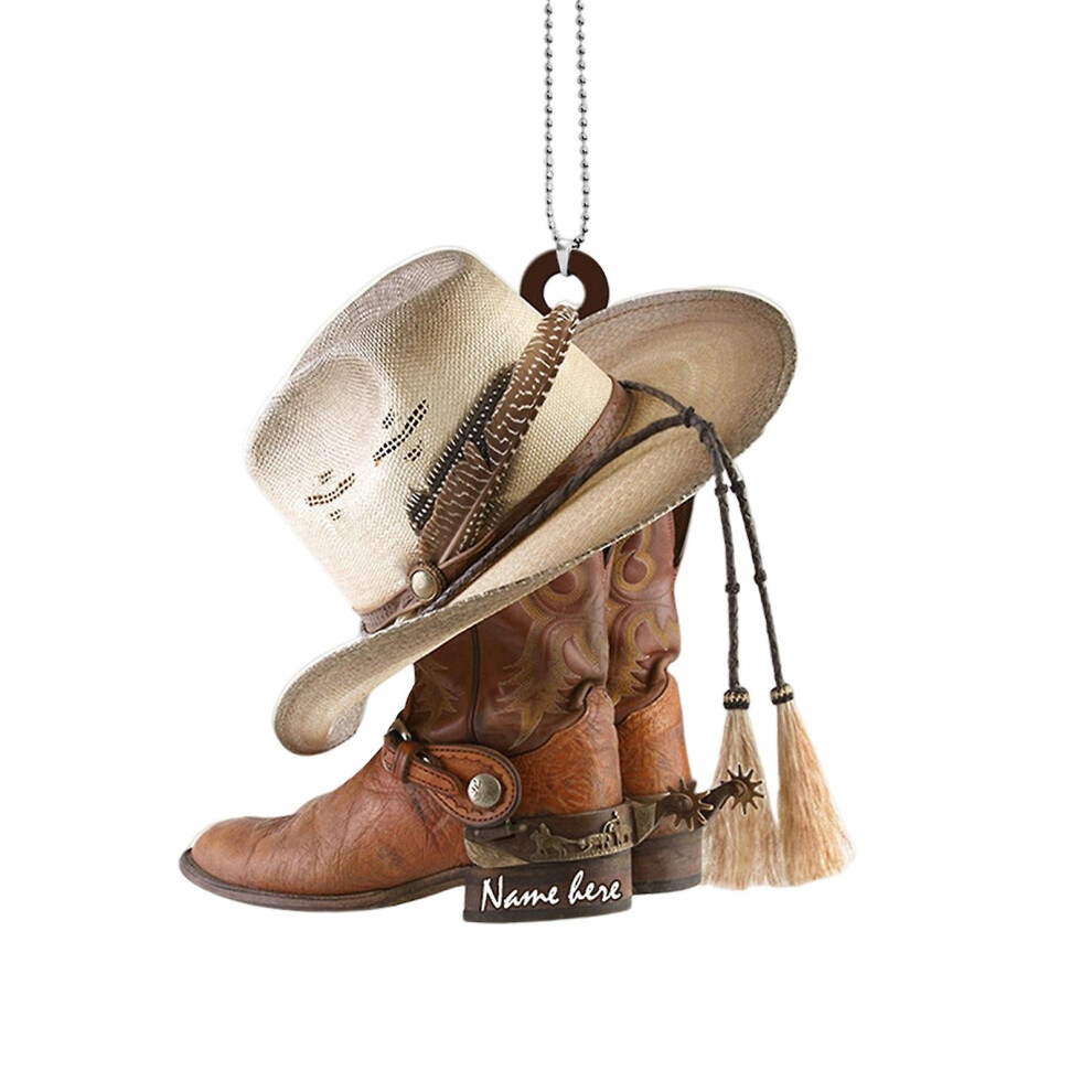 Kaesi Sturdy Hanging Ornament Ornamental Acrylic Auto Rearview Mirror Cowboy Flat Car Pendant For Home Kaesi 4814699108918