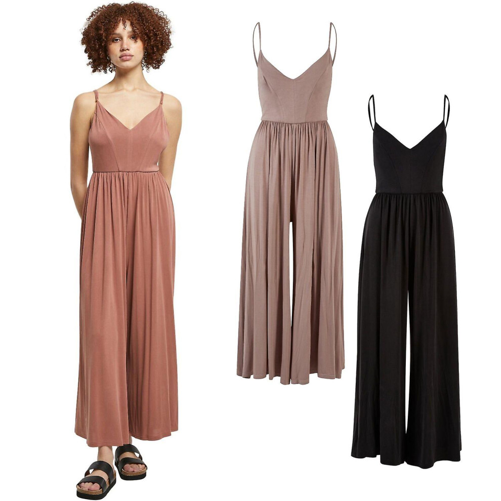 (Rosa, 3XL) Urban Classics Ladies - MODAL Spaghetti Jumpsuit One Piece-image-OPC-PDWRW9Q-NEW