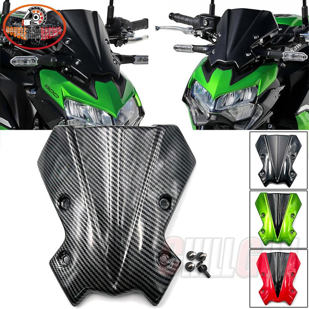 (Carbon Fiber) Motorcycle Carbon Fiber Nose Fairing Windscreen Windshield Viser Visor Wind Deflector For Kawasaki Z900 Z-900 2020 2021 Z 900 4814699109823
