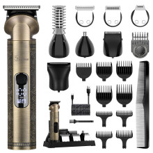 Beard Trimmer Kit Professional Hair Clipper Zero Gapped T-Blade Trimmer Electric Razor Shaver for Nose Ear Body Face Mustache Trimmer for Men Cordless