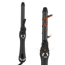 360Automatic Rotating Hair Curler 25mm Single Tube Curling Wand and PTC Plate 30s Fast Heating Ceramic Ionic Curling Tongs for Long and Short Hair,