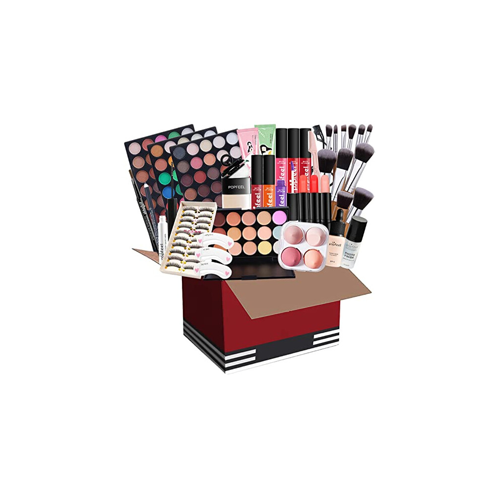 All-In-One Makeup Kit, 32 Pcs Complete Makeup Gift Set Full Kit Combination with Eyeshadow Blush Lipstick Concealer etc, Essential Starter Bundle for